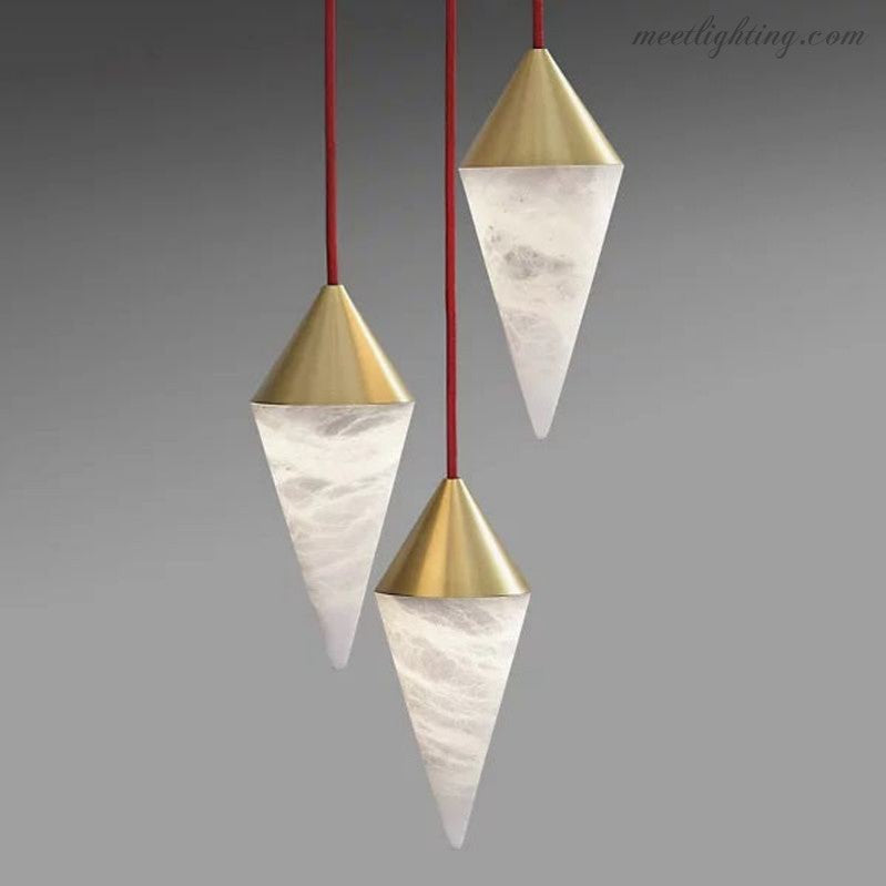 Modern Alabaster Cone Cluster Chandelier-Meet Lighting