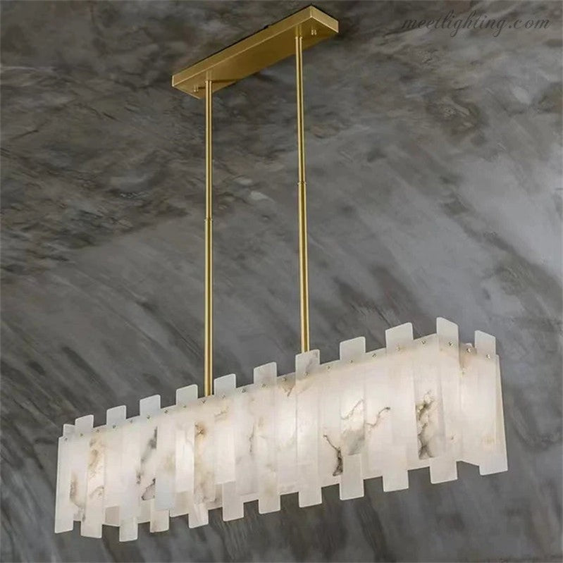 Modern Alabaster Linear Chandelier-MEET LIGHTING