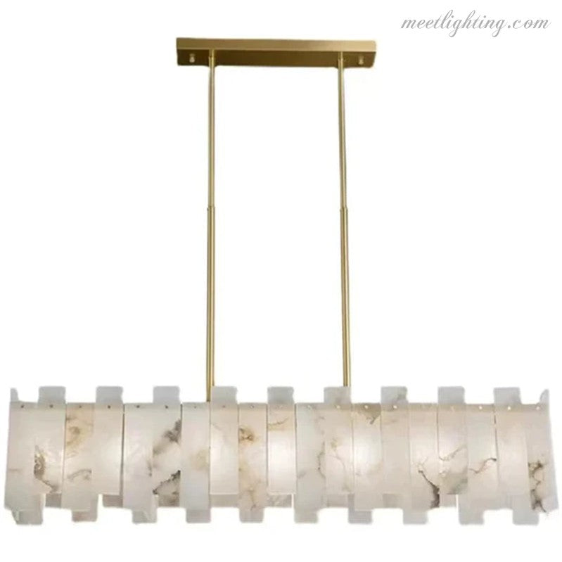 Modern Alabaster Linear Chandelier-Meet Lighting