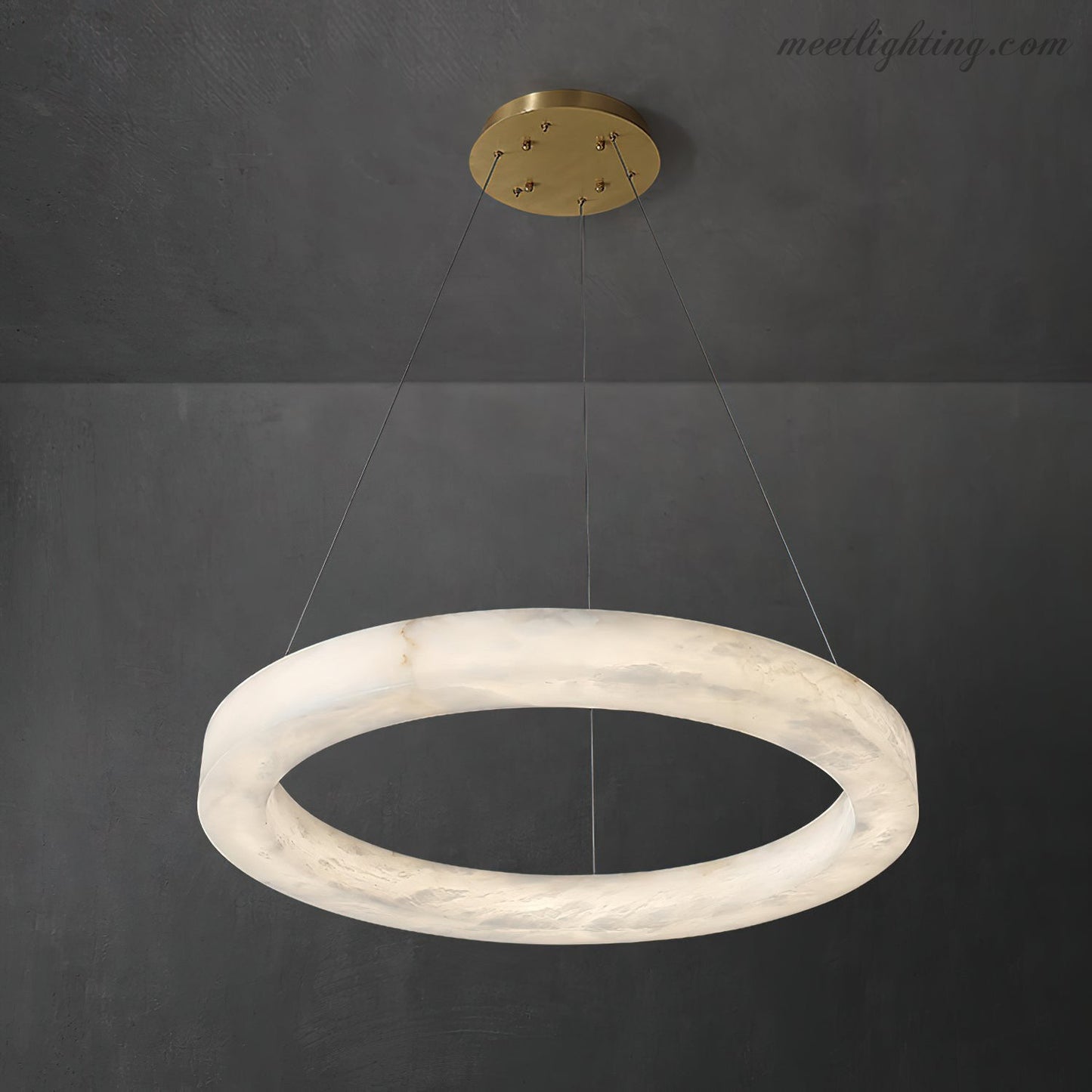 Modern Alabaster Ring Chandelier Halo Chandelier For Living Room-Meet Lighting