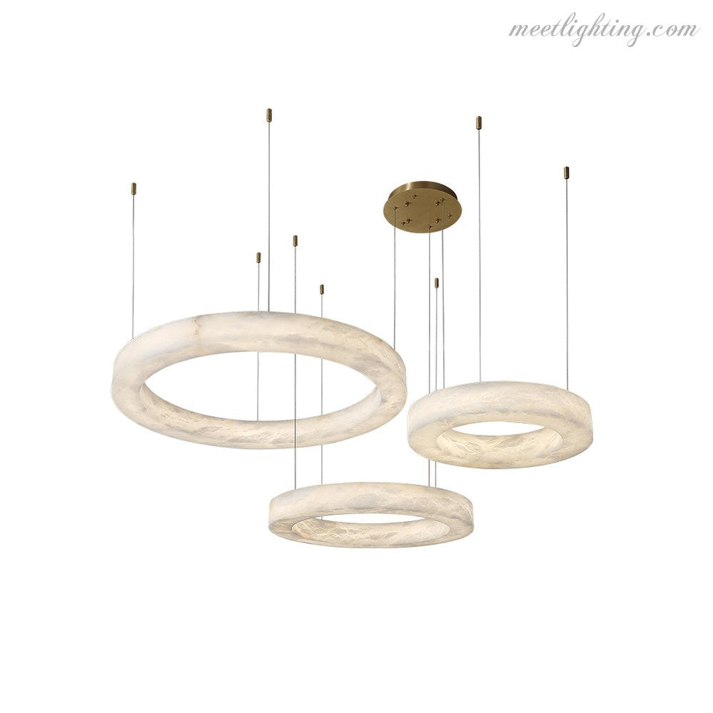 Modern Alabaster Ring Chandelier Halo Chandelier For Living Room-Meet Lighting