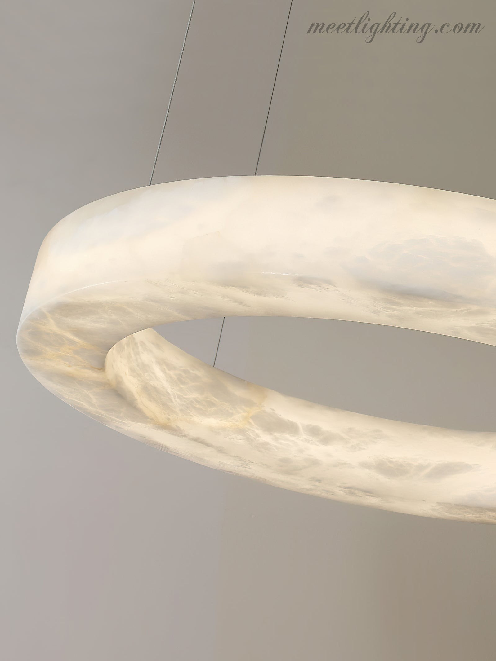 Modern Alabaster Ring Chandelier Halo Chandelier For Living Room-MEET LIGHTING