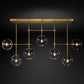 Modern Glass Globe Linear Chandelier 50'' 60"-Meet Lighting