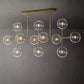 Modern Glass Globe Linear Chandelier 58"-Meet Lighting