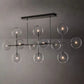 Modern Glass Globe Linear Chandelier 58"-Meet Lighting