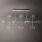 Modern Glass Globe Linear Chandelier 58"-Meet Lighting