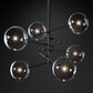 Modern Glass Globe Six-Arm Chandelier 54"-Meet Lighting