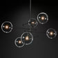 Modern Glass Globe Six-Arm Chandelier 54"-Meet Lighting