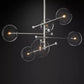 Modern Glass Globe Six-Arm Chandelier 54"-Meet Lighting