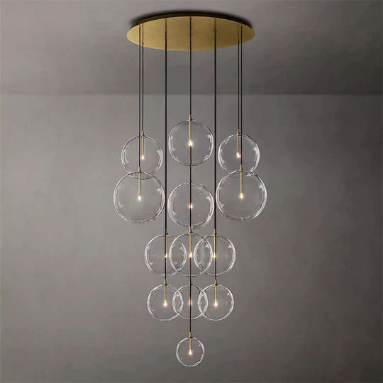 Modern Glass Round Globe Cluster Chandelier 44"-Meet Lighting