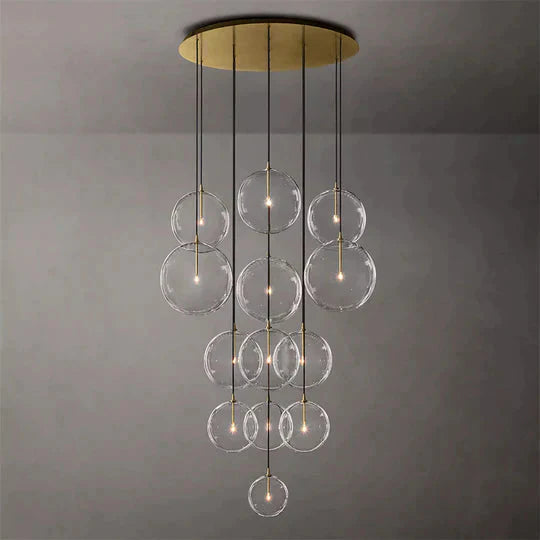 Modern Glass Round Globe Cluster Chandelier 44"-MEET LIGHTING