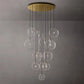 Modern Glass Round Globe Cluster Chandelier 44"-Meet Lighting