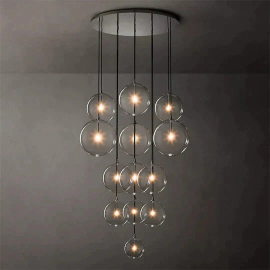 Modern Glass Round Globe Cluster Chandelier 44"-MEET LIGHTING