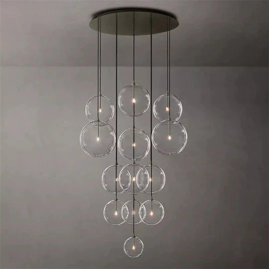 Modern Glass Round Globe Cluster Chandelier 44"-MEET LIGHTING