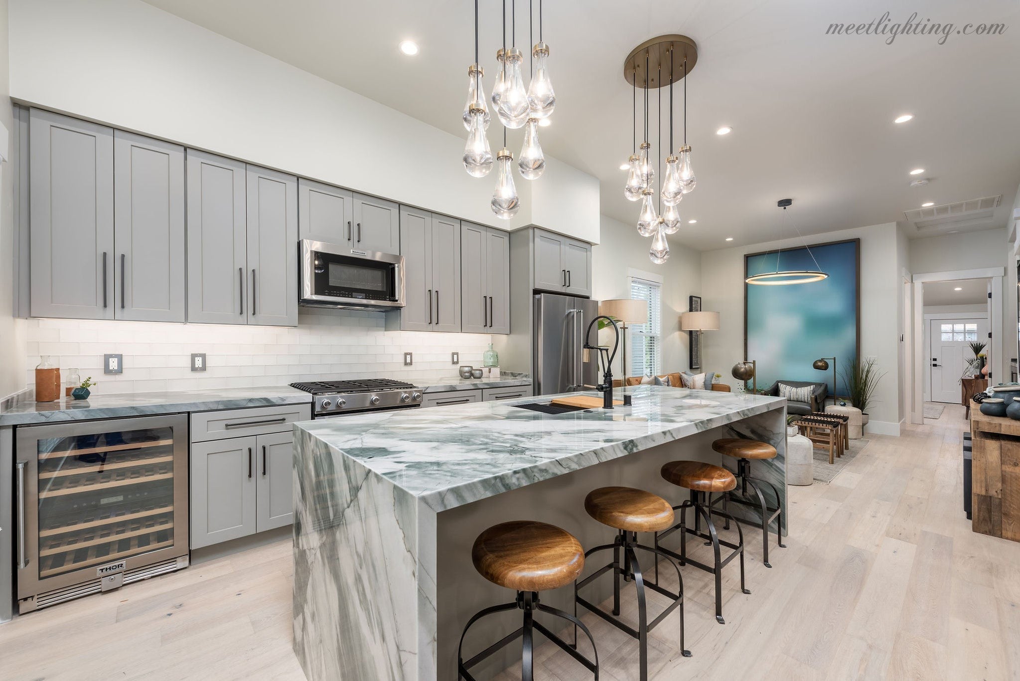 Modern Luxury Raindrop Round Chandelier-MEET LIGHTING