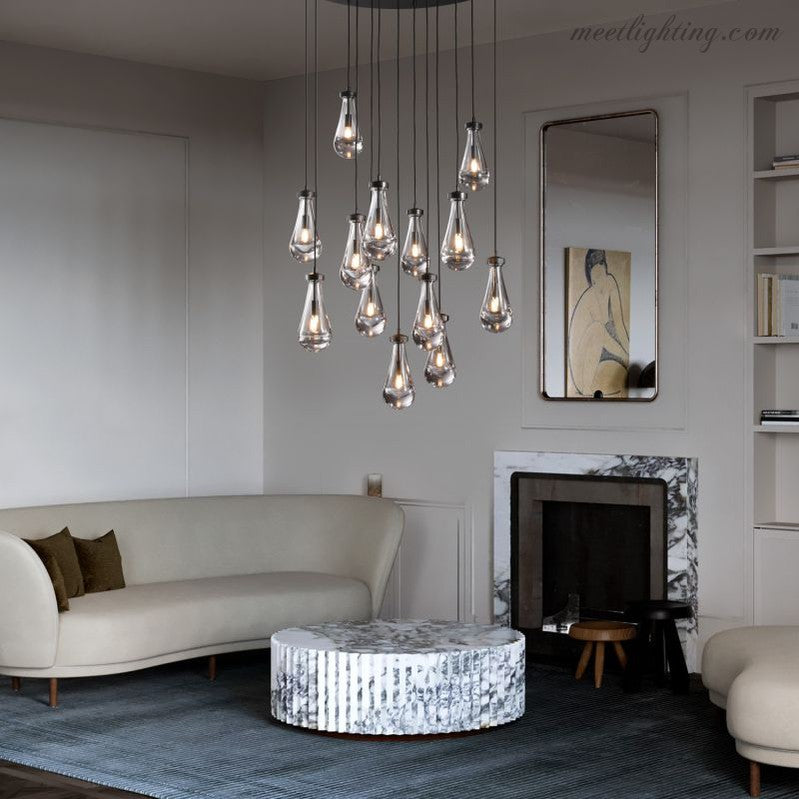 Modern Luxury Raindrop Round Chandelier-MEET LIGHTING