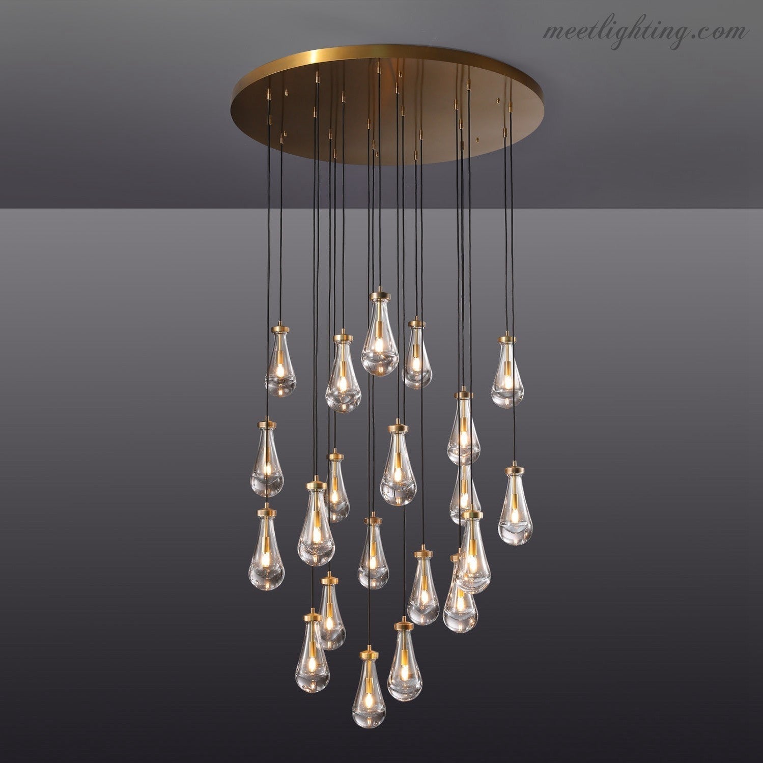 Modern Luxury Raindrop Round Chandelier-MEET LIGHTING