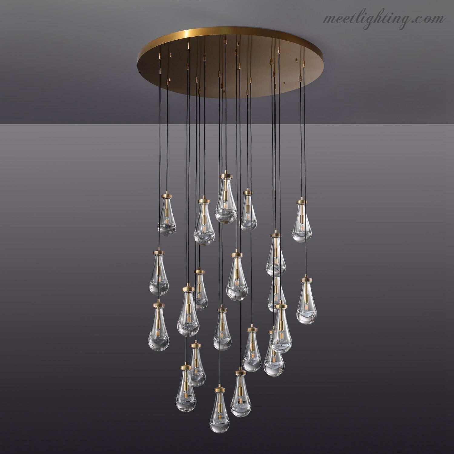 Modern Luxury Raindrop Round Chandelier-MEET LIGHTING