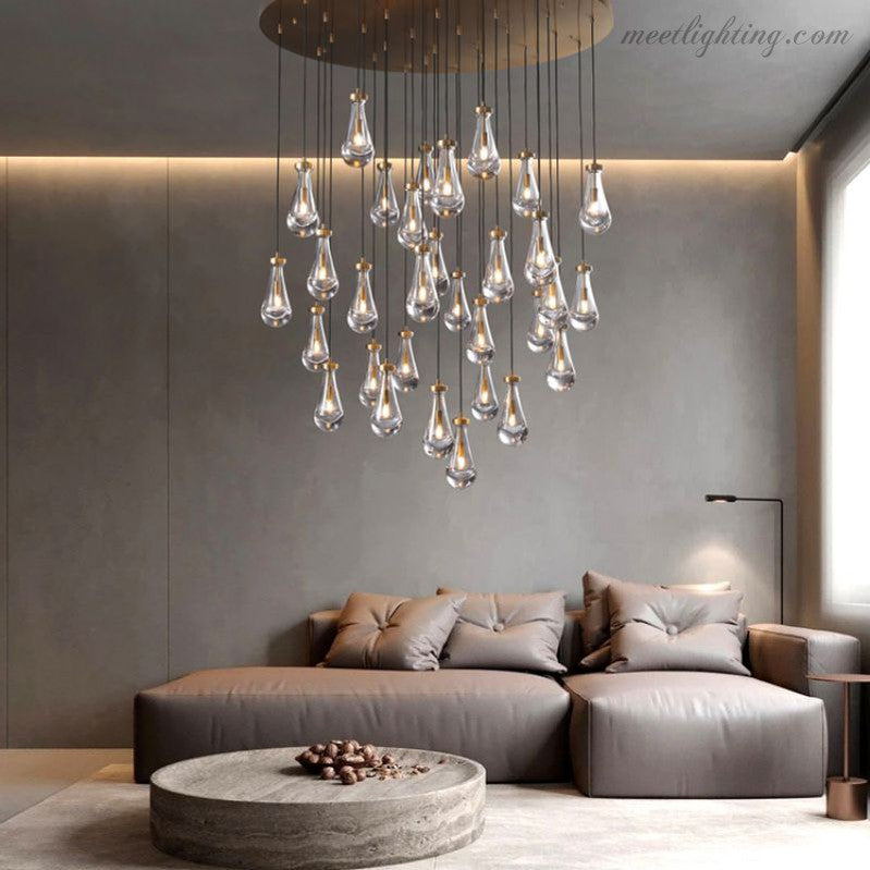 Modern Luxury Raindrop Round Chandelier-MEET LIGHTING