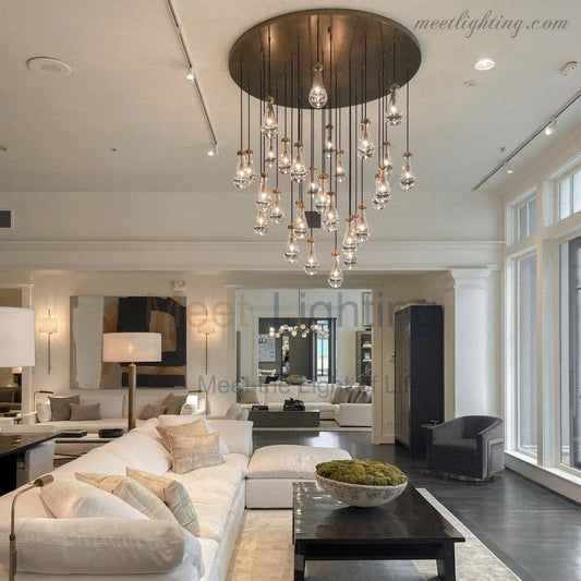 Modern Luxury Raindrop Round Chandelier-Meet Lighting