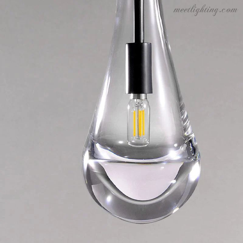 Modern Raindrop Pendant Light For Kitchen Bedroom Cord-Meet Lighting