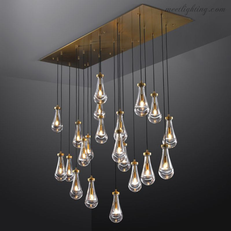 Modern Raindrop Rectangle Chandelier-MEET LIGHTING