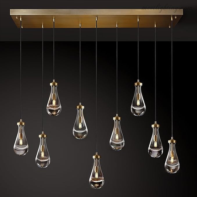 Modern Raindrop Rectangle Chandelier-MEET LIGHTING