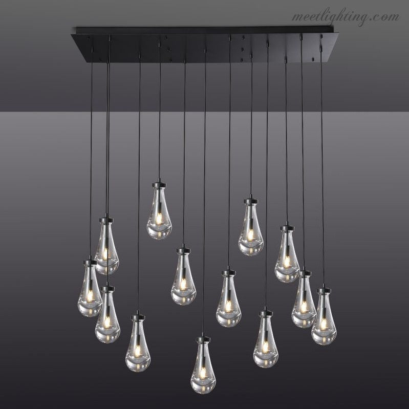 Modern Raindrop Rectangle Chandelier-MEET LIGHTING