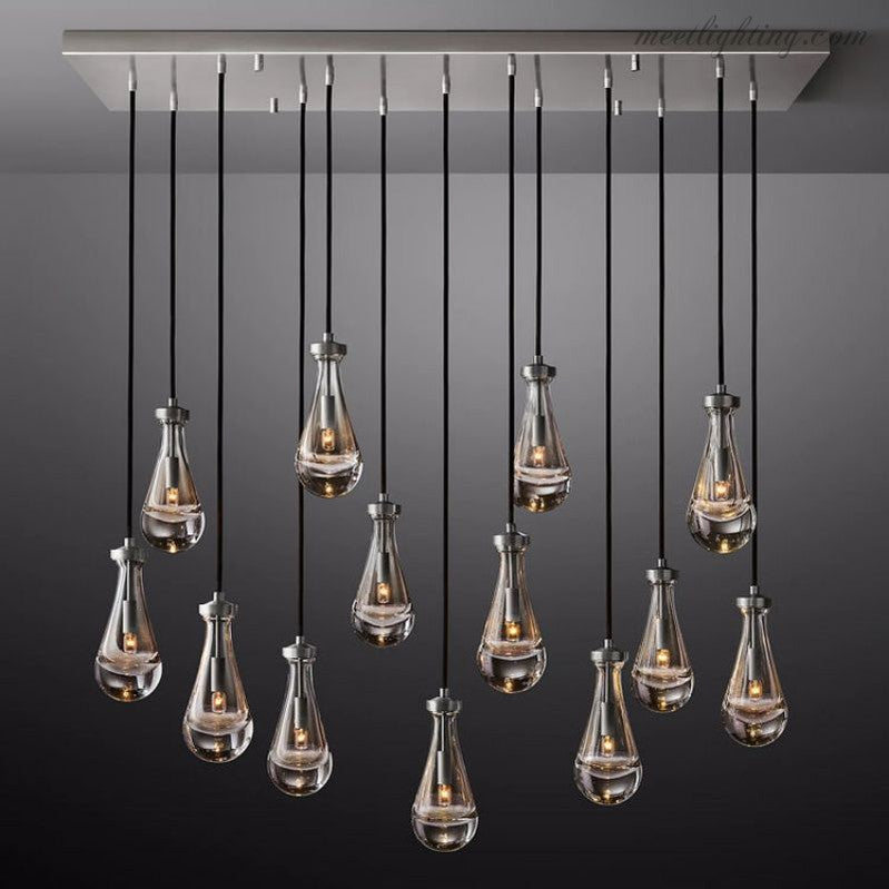 Modern Raindrop Rectangle Chandelier-MEET LIGHTING