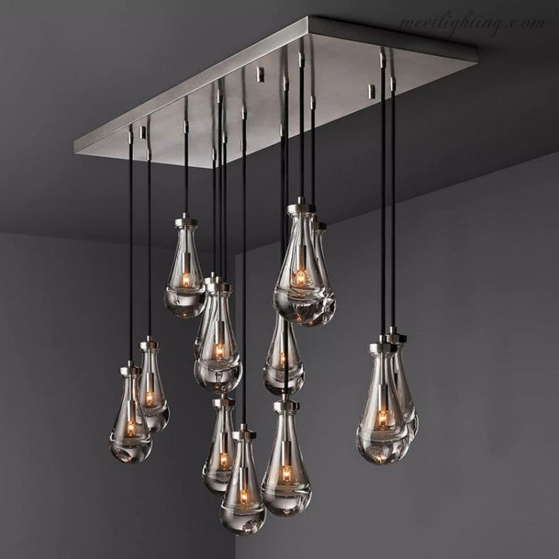 Modern Raindrop Rectangle Chandelier-Meet Lighting