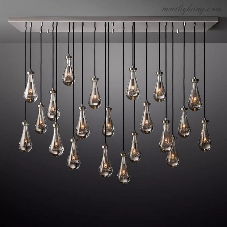 Modern Raindrop Rectangle Chandelier-Meet Lighting