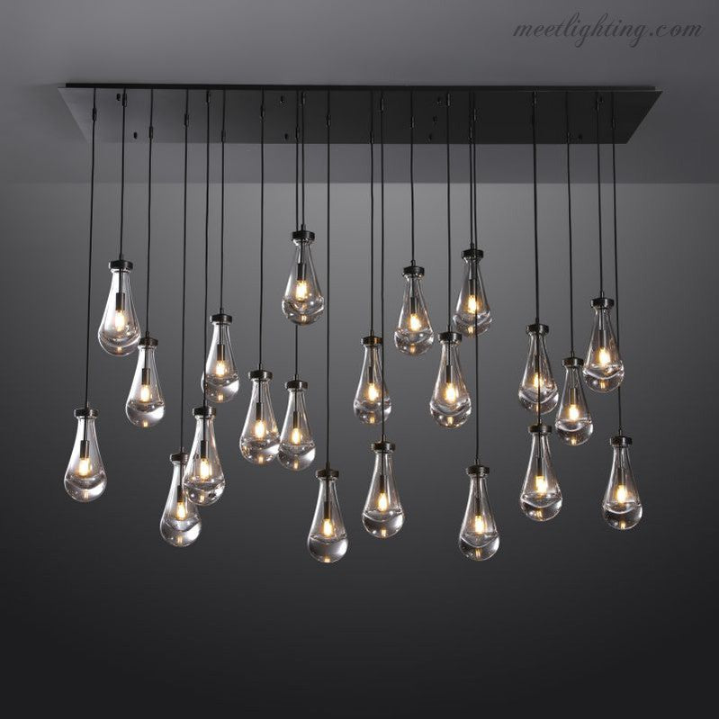 Modern Raindrop Rectangle Chandelier-MEET LIGHTING