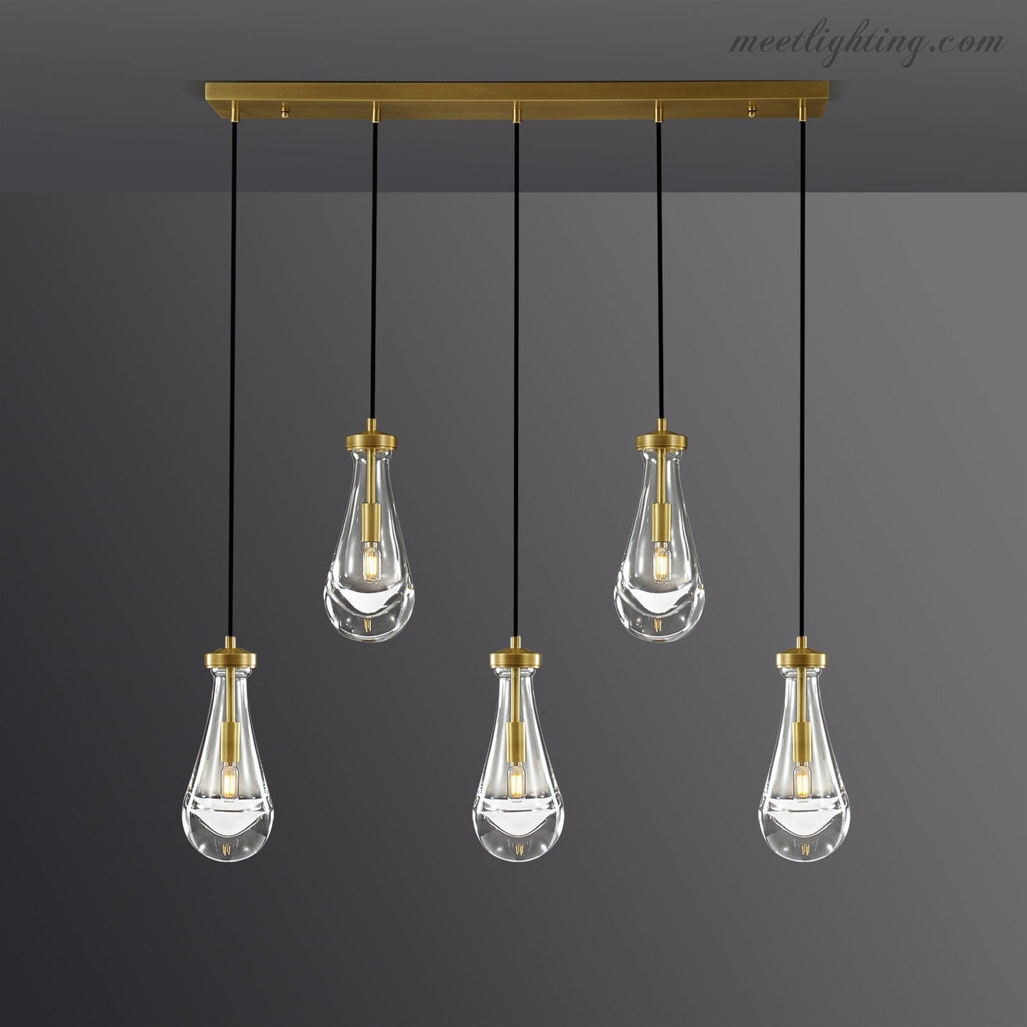 Modern Raindrop Rectangle Chandelier-Meet Lighting