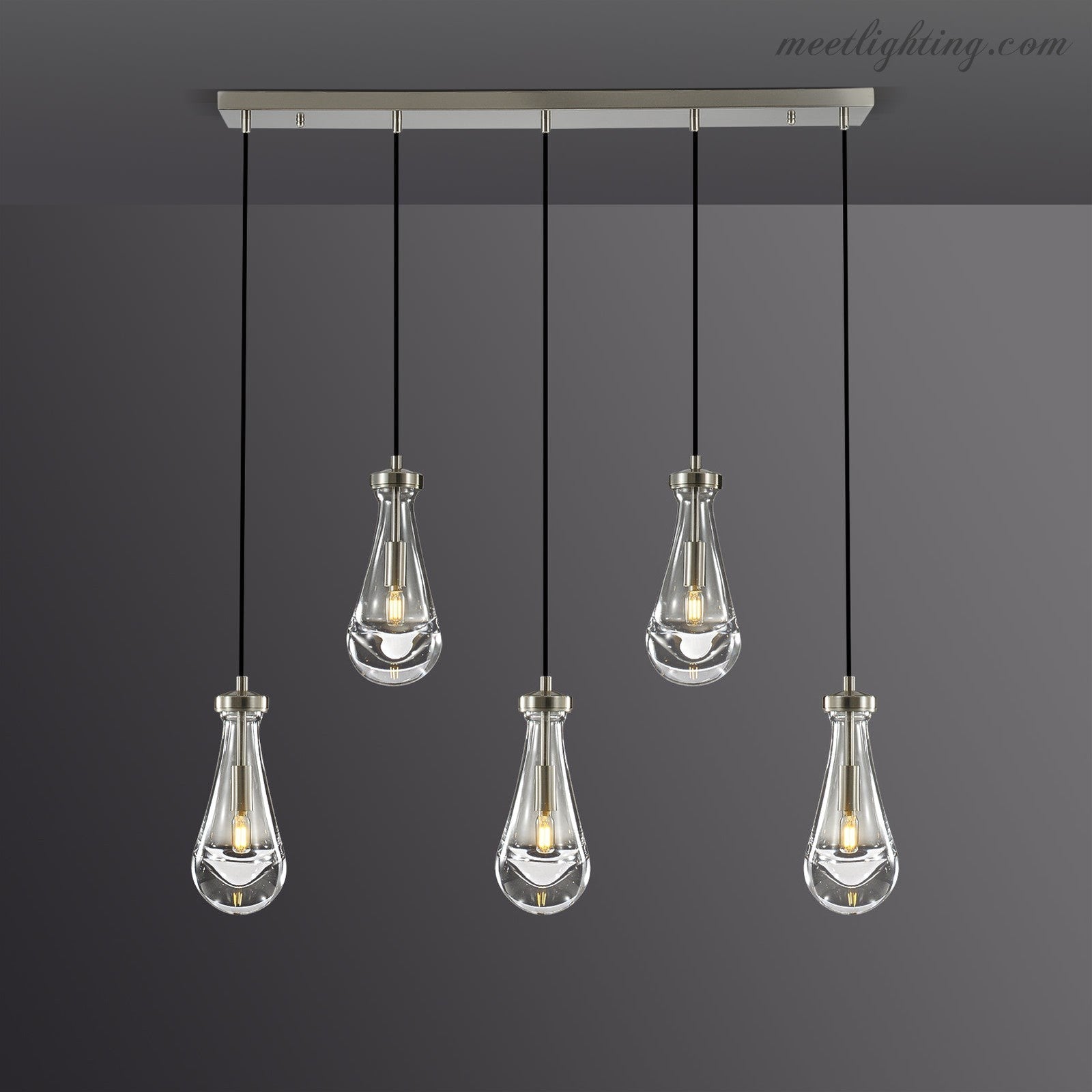 Modern Raindrop Rectangle Chandelier-MEET LIGHTING