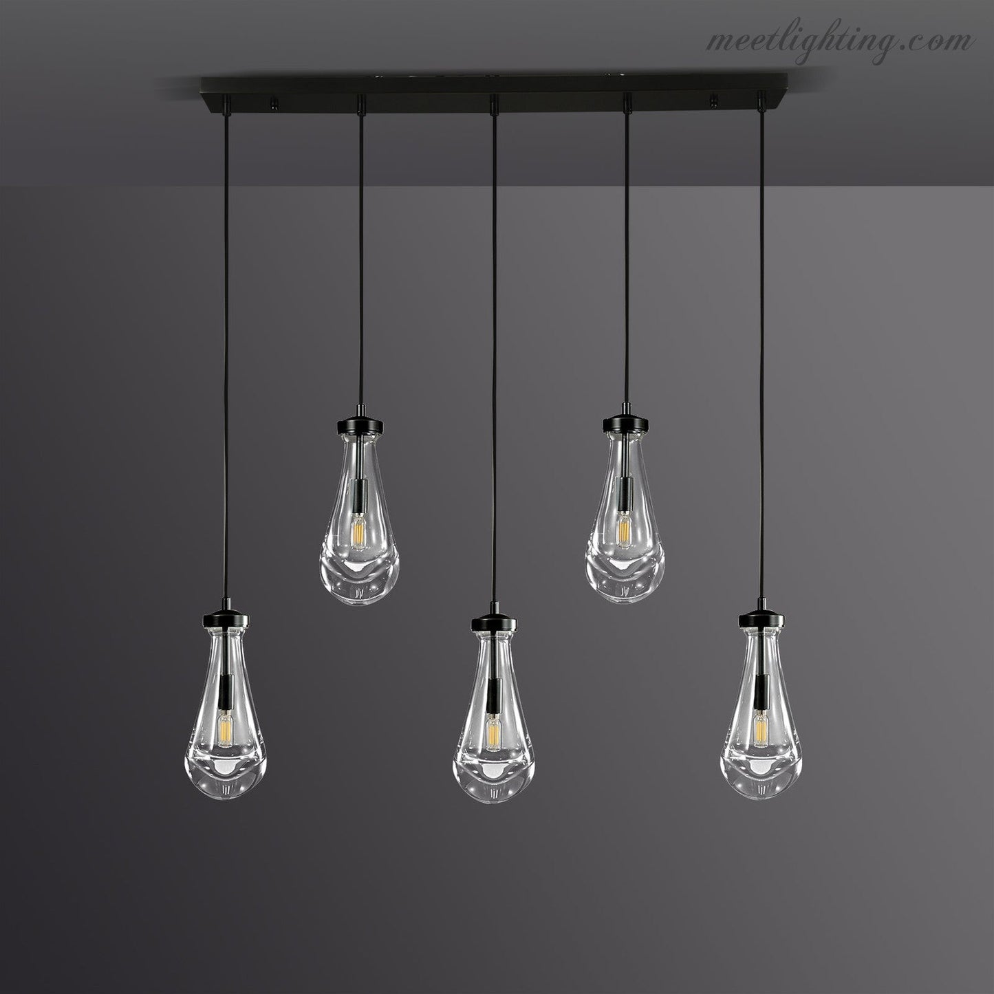 Modern Raindrop Rectangle Chandelier-Meet Lighting