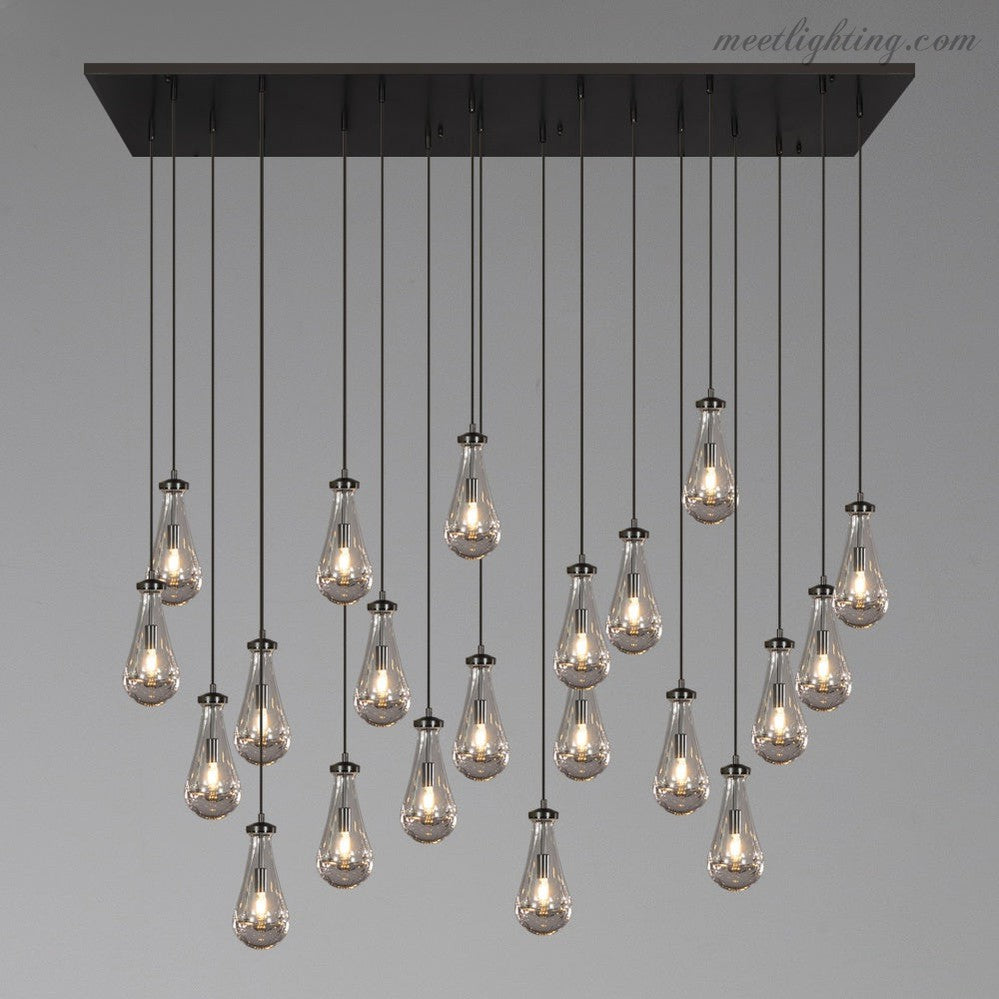 Modern Raindrop Rectangle Chandelier-MEET LIGHTING