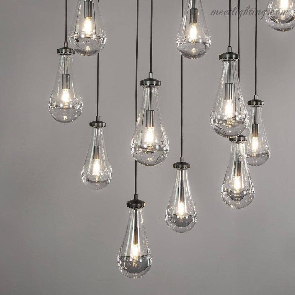 Modern Raindrop Rectangle Chandelier-Meet Lighting