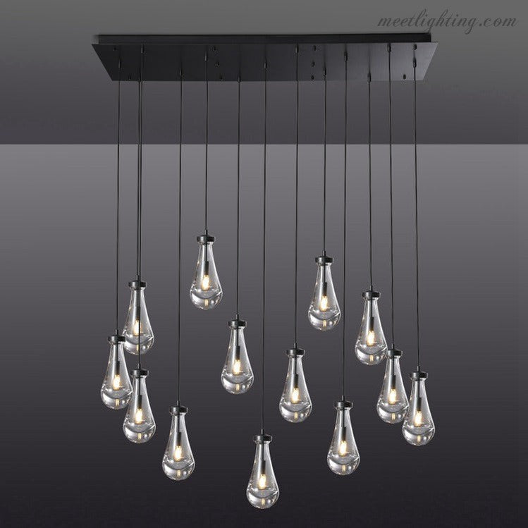 Modern Raindrop Rectangle Chandelier-MEET LIGHTING