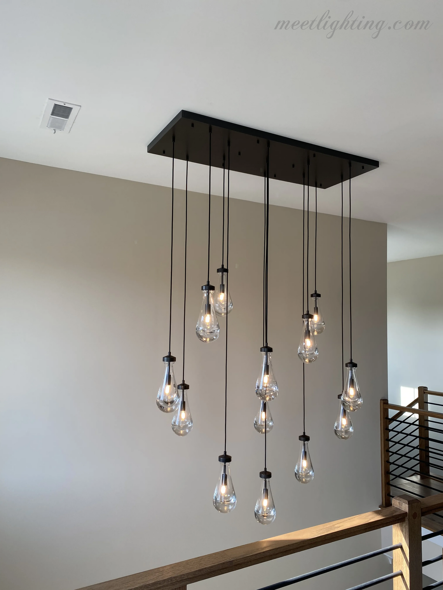 Modern Raindrop Rectangle Chandelier-Meet Lighting