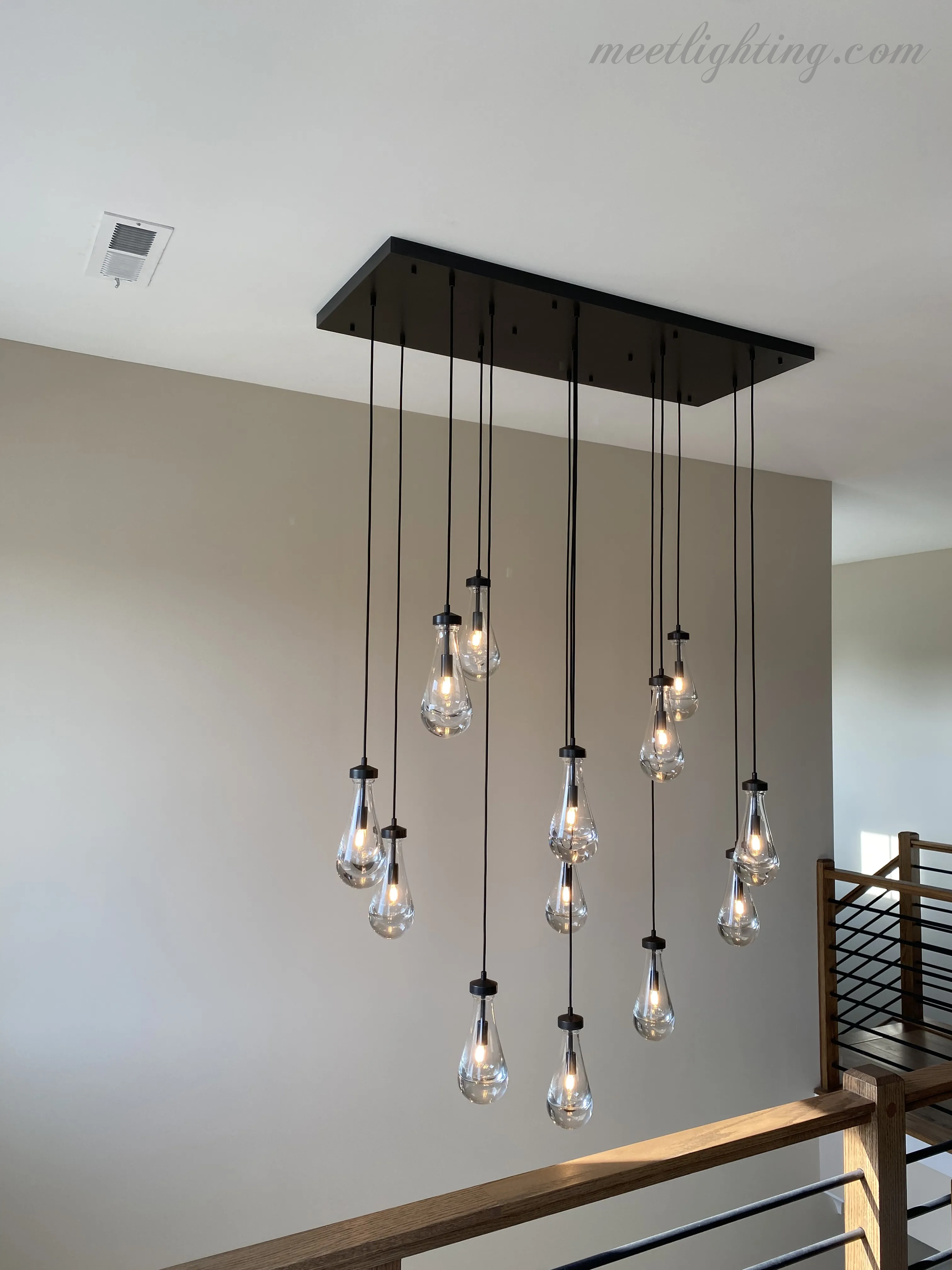 Modern Raindrop Rectangle Chandelier-MEET LIGHTING