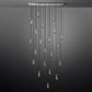 Modern Raindrop Rectangle Crystal Chandelier 72" For Dinning Room Kitchen-Meet Lighting