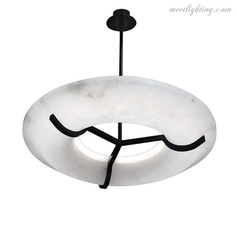 Modern Round Alabaster Dining Room Chandelier-Meet Lighting