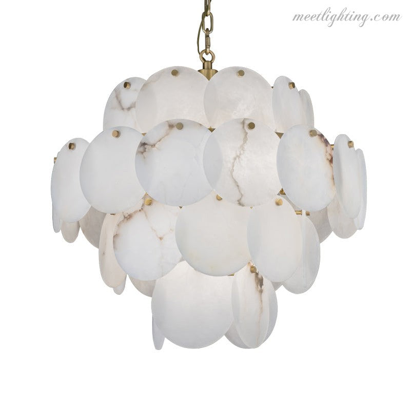 Modern Round Alabaster Pendant Light, Luxurious Round Chandelier-MEET LIGHTING