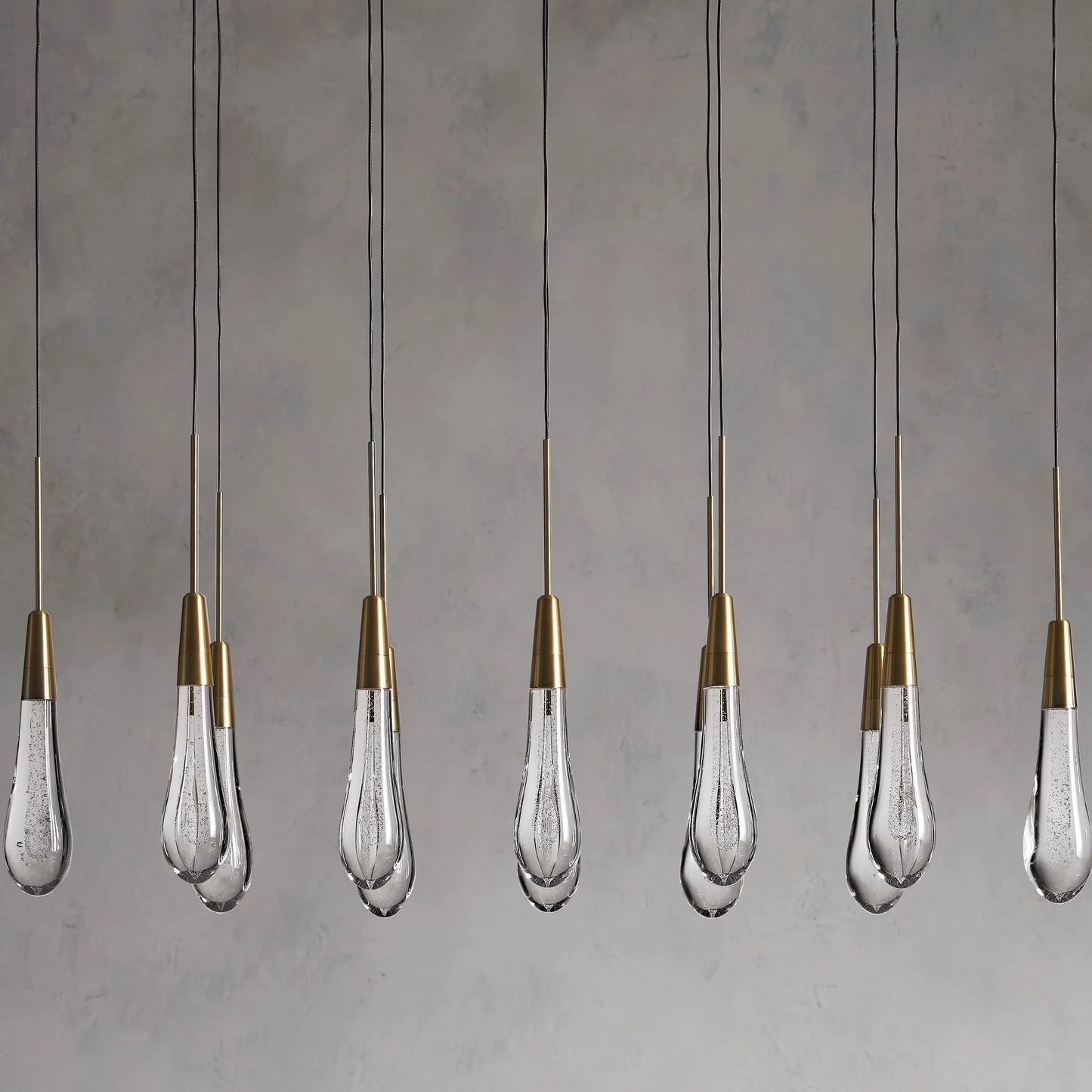 Modern Soltaire 37" Linear Chandelier-Meet Lighting