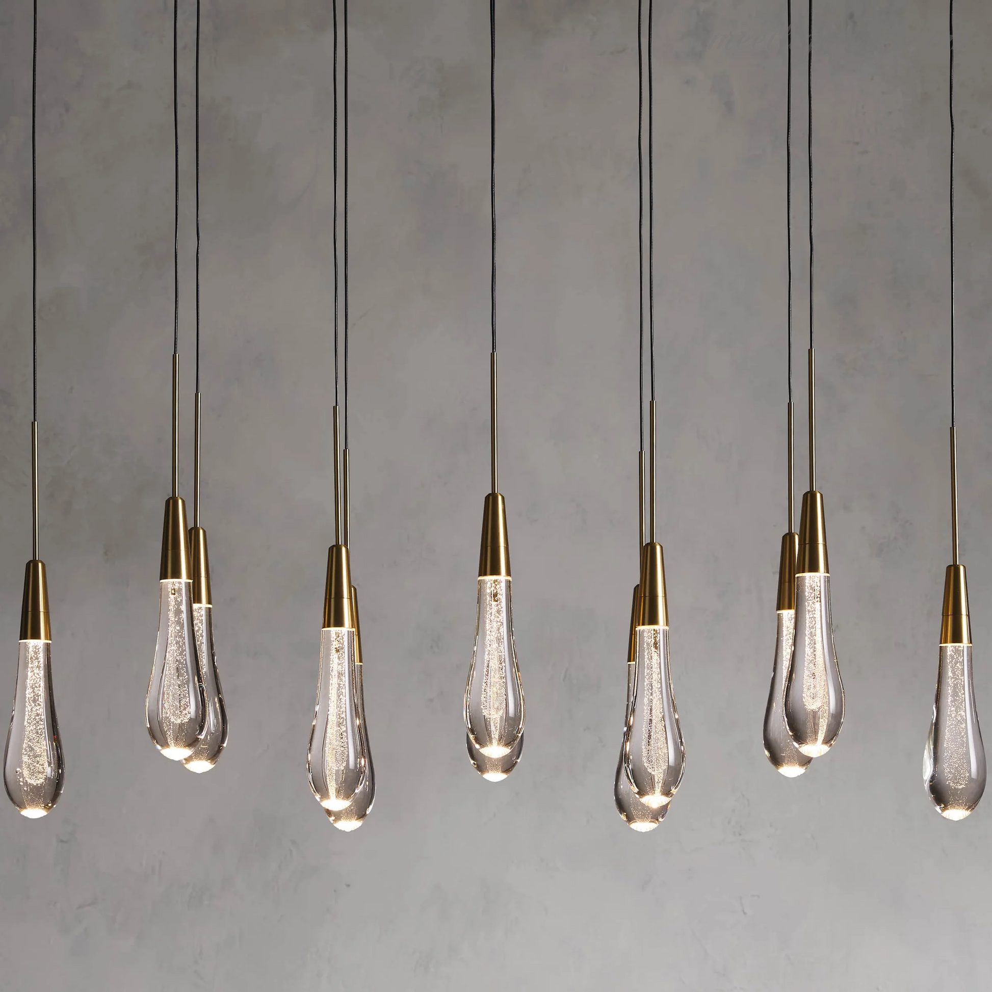 Modern Soltaire 37" Linear Chandelier-Meet Lighting