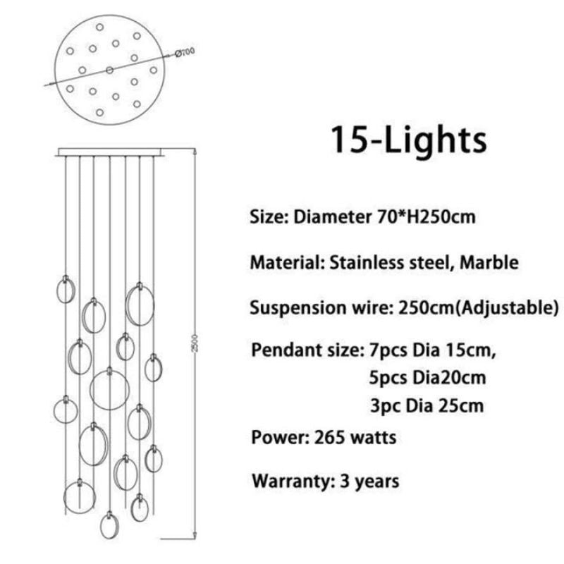 Alabaster Long Staircase Chandelier