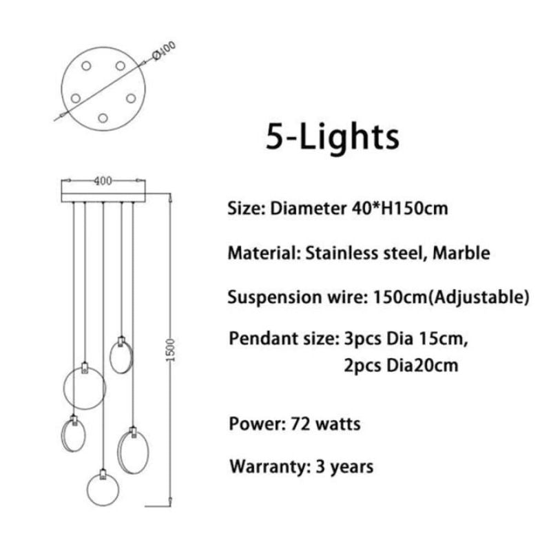 Alabaster Long Staircase Chandelier