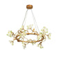 Modes Brass Ring Stone Flower Chandelier-Meet Lighting