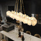 Theseus Alabaster Marble Modern Snowflake Linear Chandelier 47'' 62''