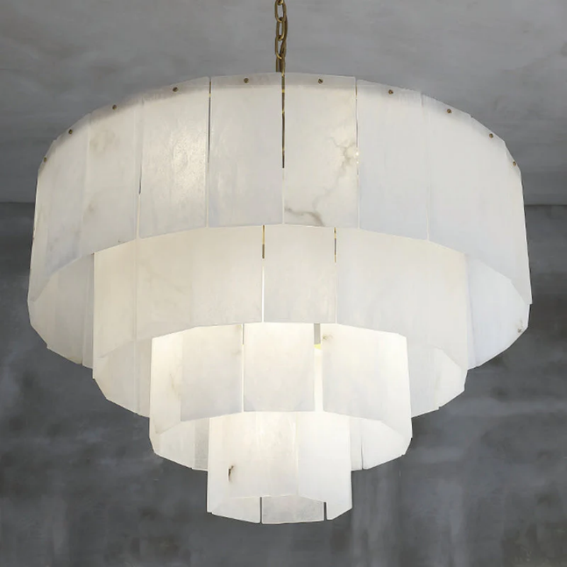 Alabaster Lorry Modern Multi-Layer Round Chandelier 31"